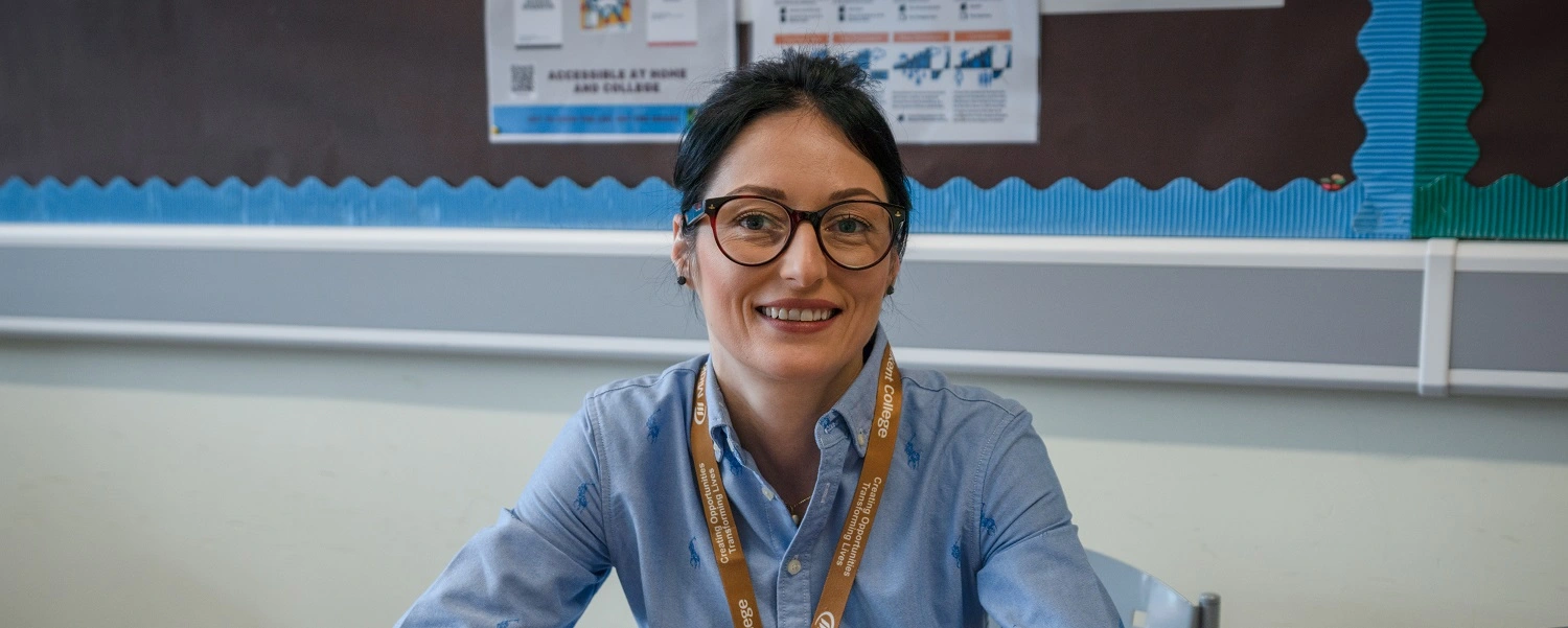 Mature student in a classroom